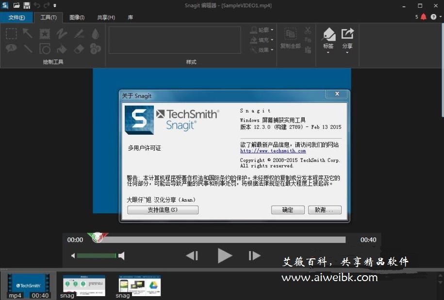 专业视频捕获与编辑/截图/录像软件SnagIt v12.3.0官方版下载+汉化补丁+序列号