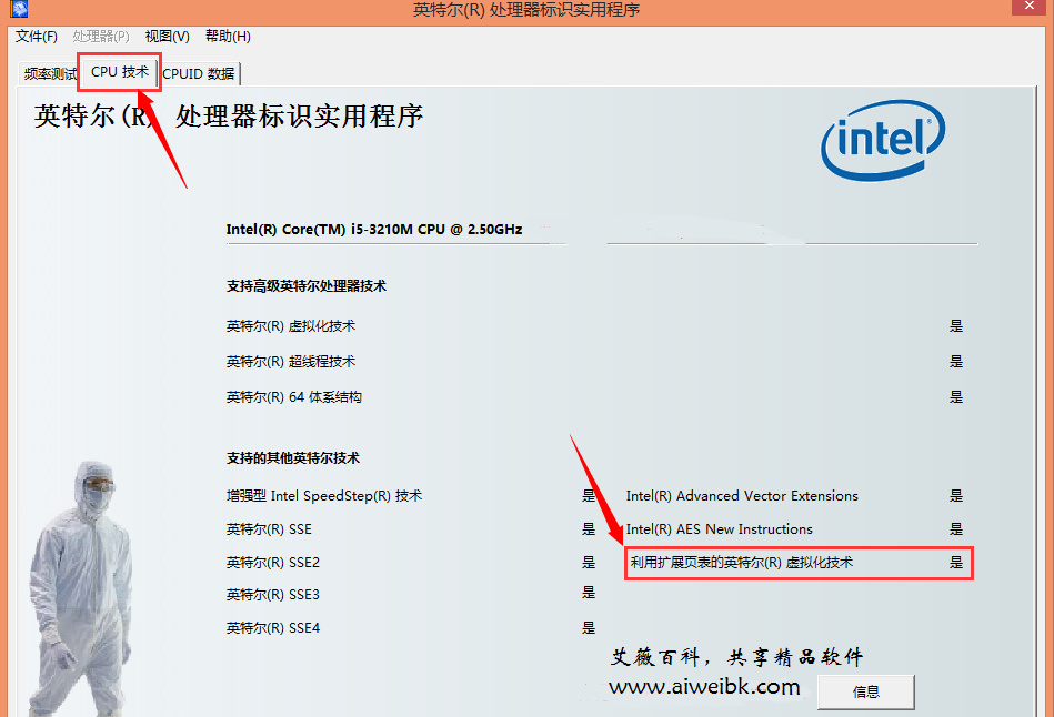 推荐几个好用的检测电脑CPU是否支持(Virtualization Technology)虚拟化技术的工具