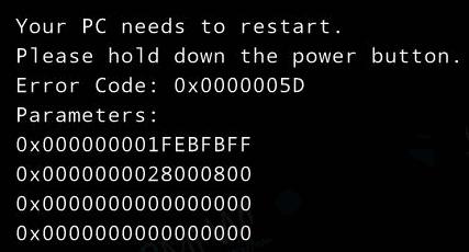 虚拟机无法安装Win10，提示“Your PC needs to restart 错误代码0x0000005D”