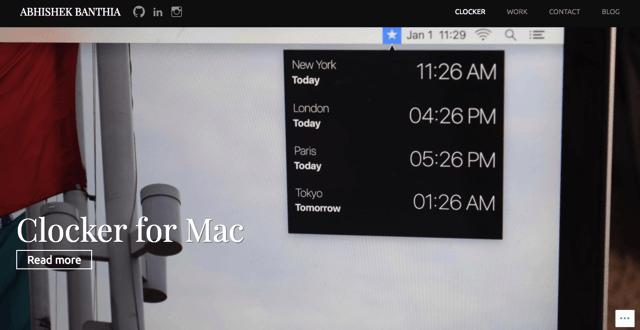 Clocker-在Mac选单列显示世界时间，快速从下拉菜单查看各城市时间