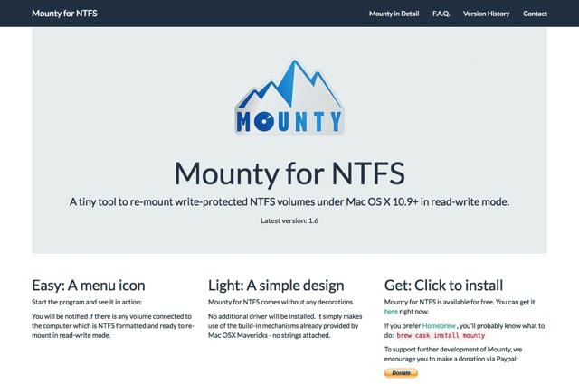 Mounty for NTFS-让你的Mac OS可以正确读写NTFS文件系统