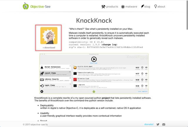 不明程式自动运行？使用「KnockKnock」扫描 Mac 里潜在的恶意软件