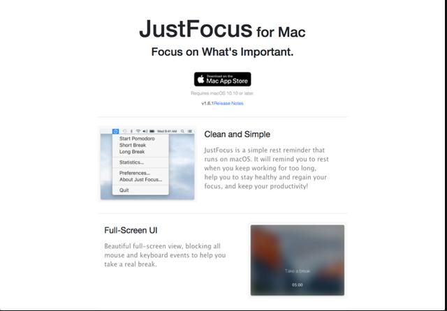 Just Focus-简单、干净的番茄钟免费应用，专注于当前最重要事情（Mac、iOS）