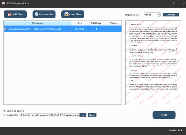 Rcysoft PDF Watermark Pro破解版 v13.8.0.0